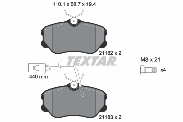 TEXTAR Első fékbetét 2118204_TEXTAR