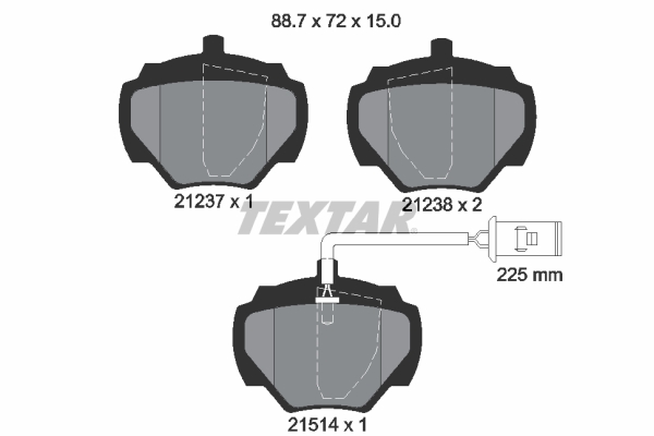 TEXTAR Hátsó fékbetét 2123701_TEXTAR