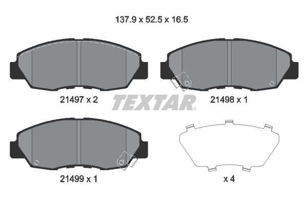 TEXTAR Fékbetét, mind 2149704_TEXTAR