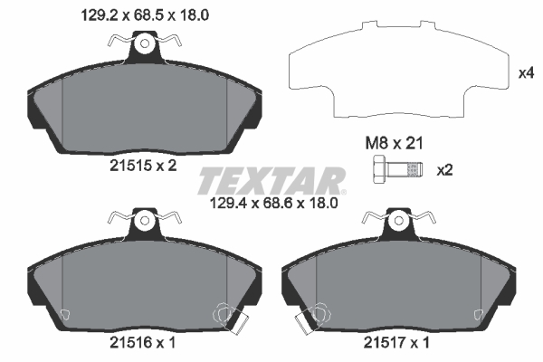 TEXTAR Első fékbetét 2151503_TEXTAR