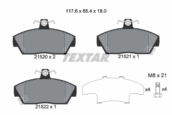 TEXTAR Első fékbetét 2152001_TEXTAR