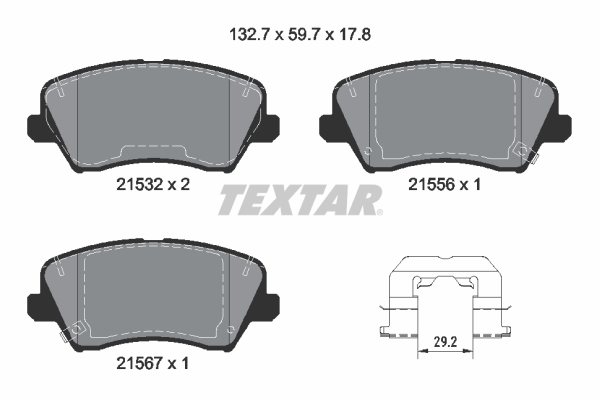 TEXTAR Fékbetét, mind 2153201_TEXTAR