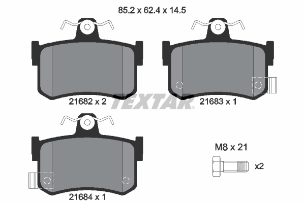 TEXTAR Hátsó fékbetét 2168202_TEXTAR