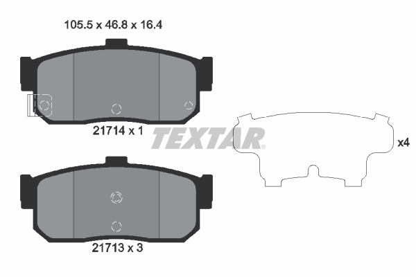 TEXTAR Hátsó fékbetét 2171401_TEXTAR