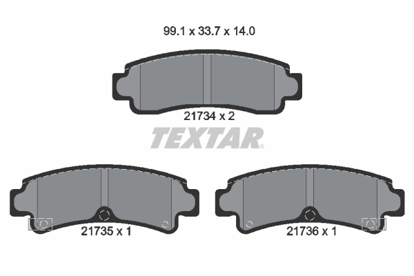 TEXTAR Hátsó fékbetét 2173401_TEXTAR