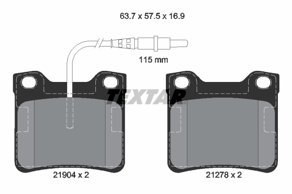 TEXTAR Hátsó fékbetét 2190403_TEXTAR