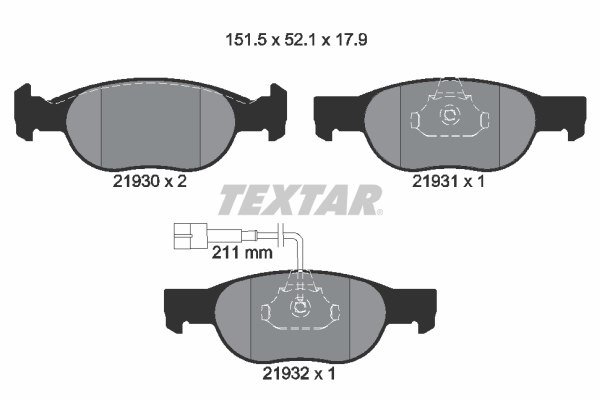 TEXTAR Első fékbetét 2193002_TEXTAR