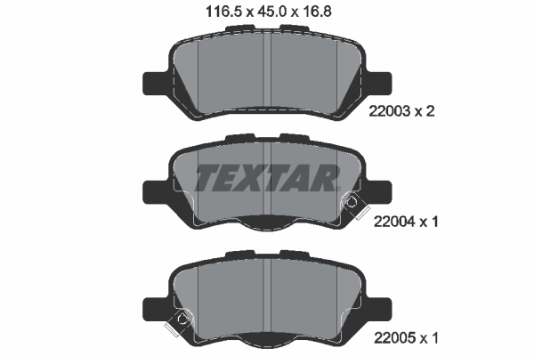 TEXTAR Hátsó fékbetét 2200301_TEXTAR