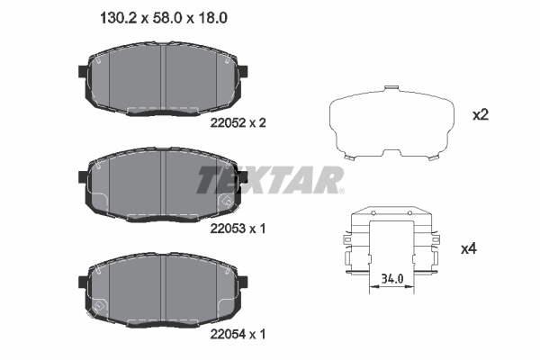 TEXTAR Fékbetét, mind 2205203_TEXTAR