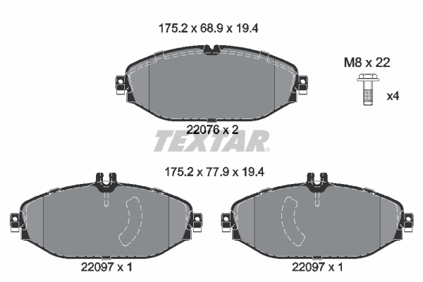 TEXTAR Első fékbetét 2207601_TEXTAR