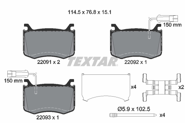 TEXTAR Első fékbetét 2209101_TEXTAR