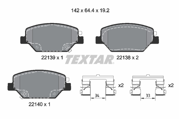 TEXTAR Első fékbetét 2213901_TEXTAR