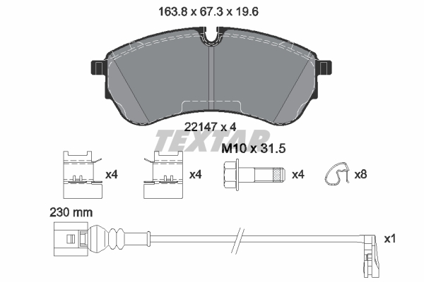 TEXTAR Fékbetét, mind 2214703_TEXTAR