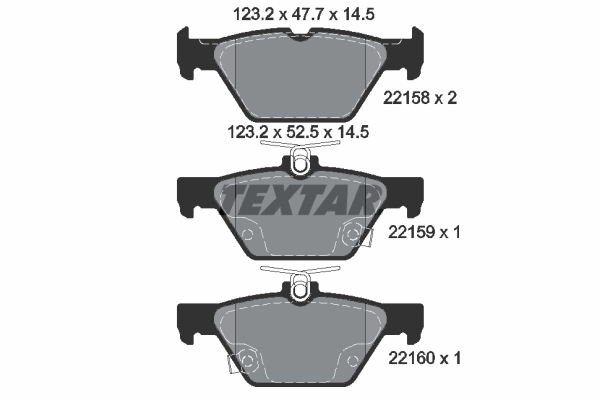 TEXTAR Hátsó fékbetét 2215801_TEXTAR