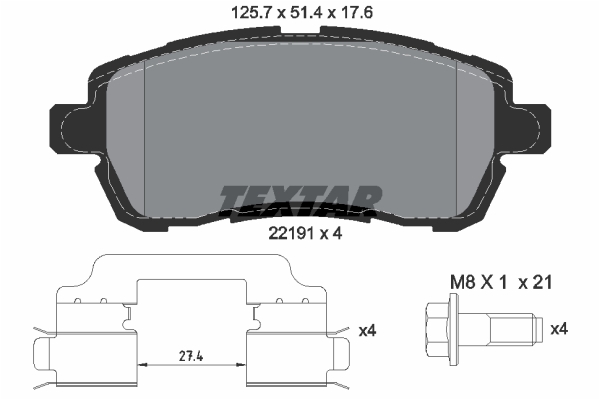 TEXTAR Első fékbetét 2219103_TEXTAR