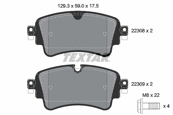 TEXTAR Hátsó fékbetét 2230801_TEXTAR