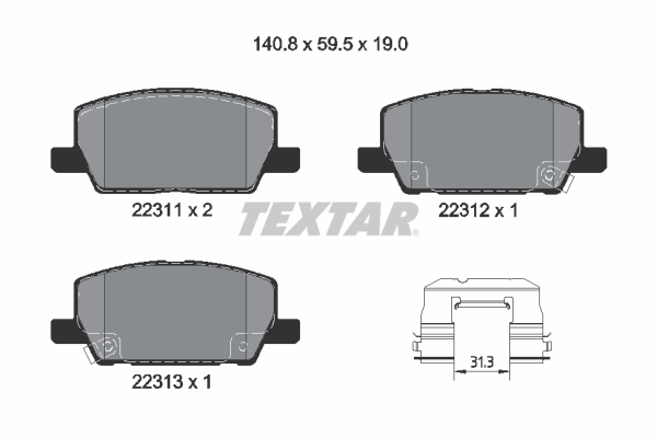 TEXTAR Első fékbetét 2231102_TEXTAR