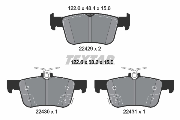 TEXTAR Hátsó fékbetét 2242901_TEXTAR