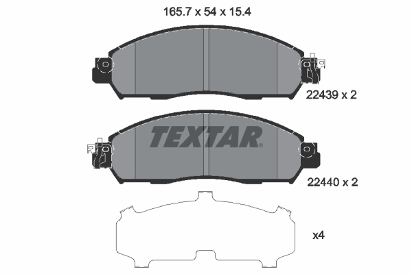 TEXTAR Fékbetét, mind 2243903_TEXTAR