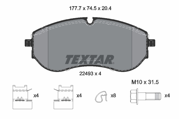 TEXTAR Fékbetét, mind 2249301_TEXTAR