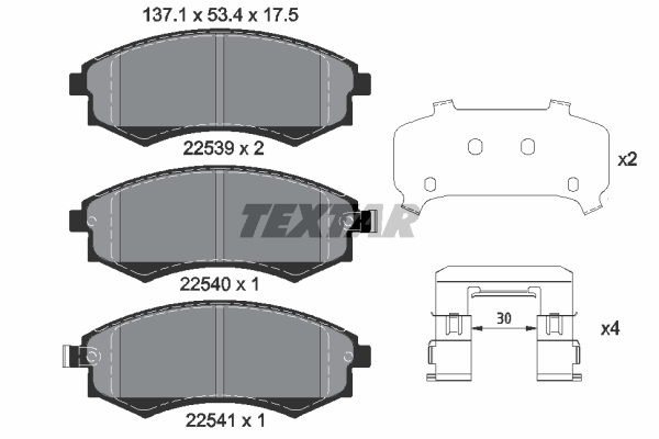 TEXTAR Fékbetét, mind 2253901_TEXTAR