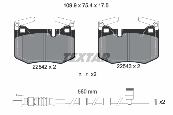 TEXTAR Hátsó fékbetét 2254201_TEXTAR