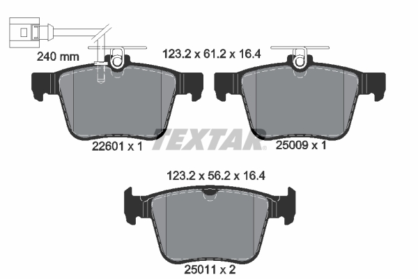 TEXTAR Hátsó fékbetét 2260101_TEXTAR