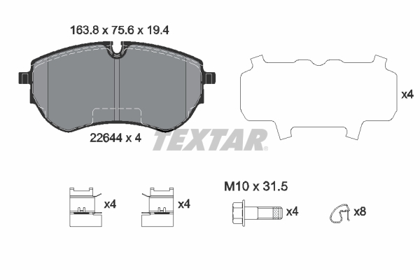 TEXTAR Fékbetét, mind 2264401_TEXTAR