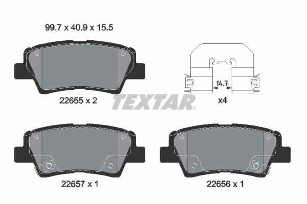 TEXTAR Hátsó fékbetét 2265501_TEXTAR