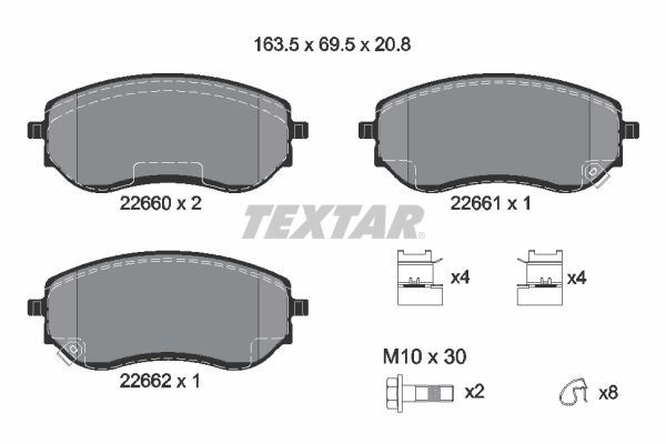 TEXTAR Első fékbetét 2266001_TEXTAR