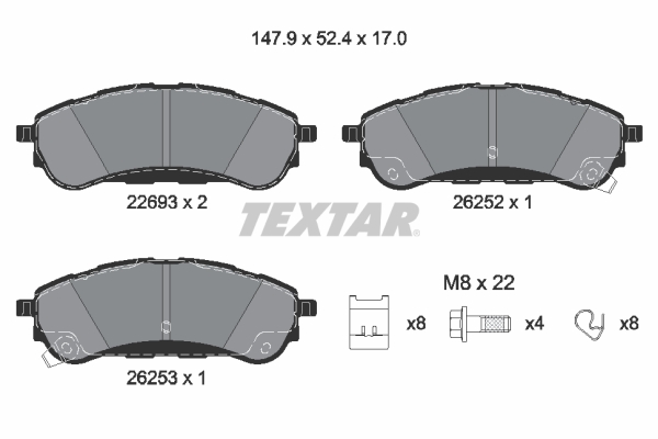 TEXTAR Fékbetét, mind 2269301_TEXTAR