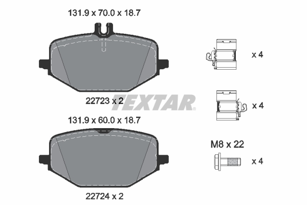 TEXTAR Fékbetét, mind 2272303_TEXTAR