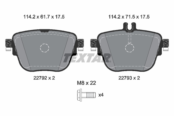 TEXTAR Hátsó fékbetét 2279201_TEXTAR