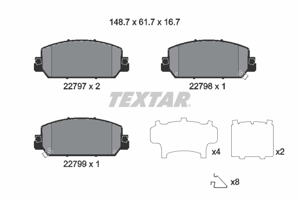 TEXTAR Fékbetét, mind 2279701_TEXTAR