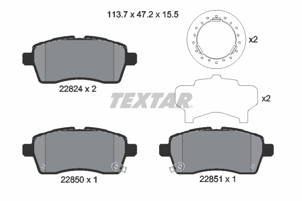 TEXTAR Fékbetét, mind 2282401_TEXTAR