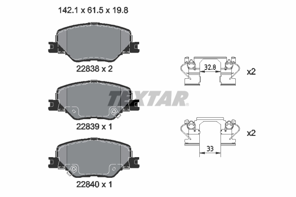 TEXTAR Első fékbetét 2283801_TEXTAR