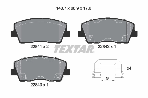 TEXTAR Fékbetét, mind 2284101_TEXTAR