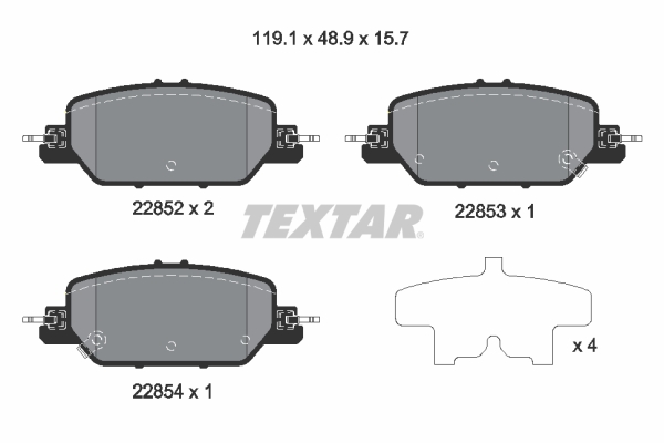 TEXTAR Fékbetét, mind 2285201_TEXTAR