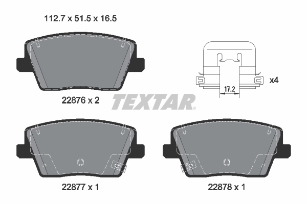 TEXTAR Fékbetét, mind 2287601_TEXTAR