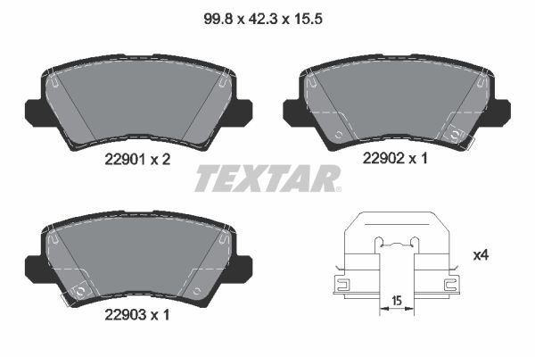 TEXTAR 2290101_TEXTAR Fékbetét, mind