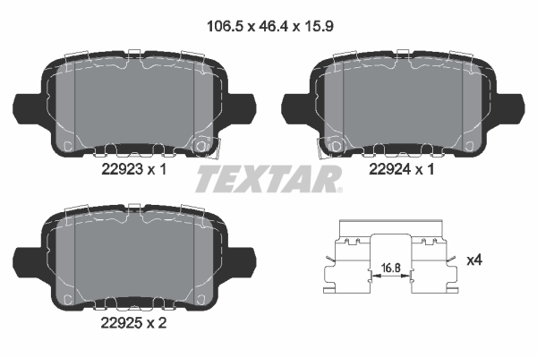 TEXTAR Hátsó fékbetét 2292301_TEXTAR