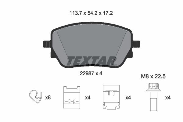 TEXTAR Fékbetét, mind 2298701_TEXTAR