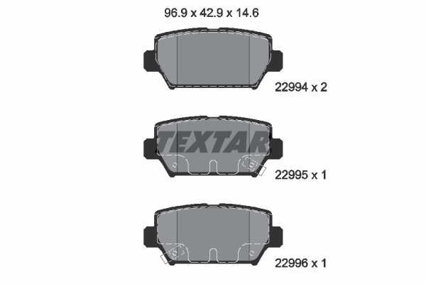 TEXTAR Fékbetét, mind 2299401_TEXTAR