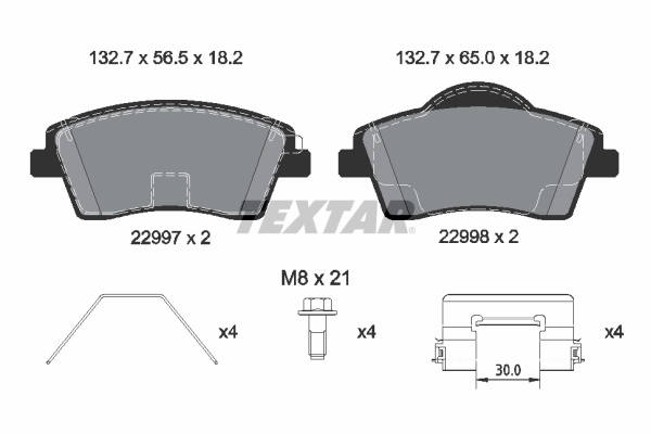 TEXTAR Fékbetét, mind 2299701_TEXTAR