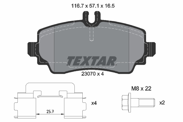 TEXTAR Első fékbetét 2307004_TEXTAR