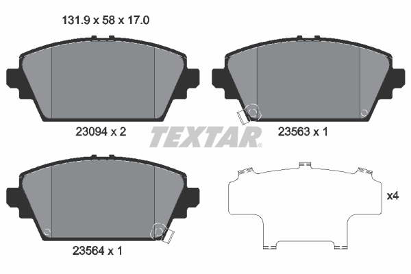 TEXTAR Első fékbetét 2309401_TEXTAR