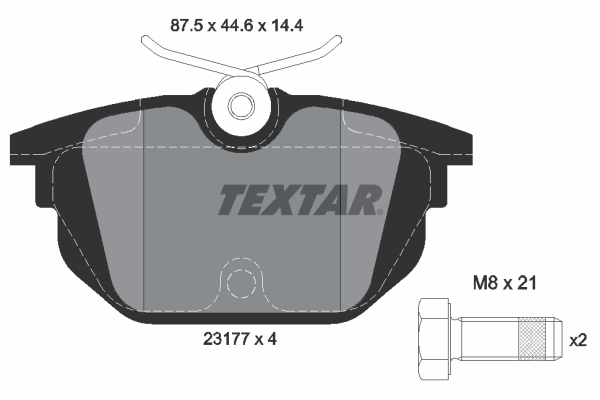 TEXTAR Hátsó fékbetét 2317703_TEXTAR