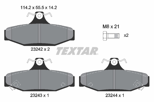 TEXTAR Hátsó fékbetét 2324201_TEXTAR