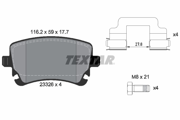 TEXTAR Hátsó fékbetét 2332601_TEXTAR