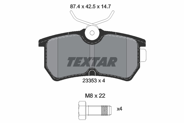 TEXTAR Hátsó fékbetét 2335301_TEXTAR